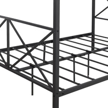 Load image into Gallery viewer, Metal Canopy Bed Frame, black - STYLE LOFT HOME
