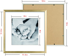 Load image into Gallery viewer, 9 Pack 12x12 Inch Modern Gold Square Picture Frame Collage Set - STYLE LOFT HOME
