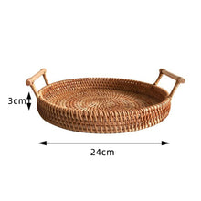 Load image into Gallery viewer, Decorative Rattan Storage Tray With Handles
