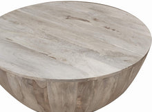 Load image into Gallery viewer, Distressed Mango Wood Coffee Table in Round Shape, Light Brown - STYLE LOFT HOME
