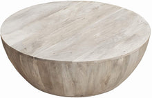 Load image into Gallery viewer, Distressed Mango Wood Coffee Table in Round Shape, Light Brown - STYLE LOFT HOME
