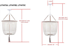 Load image into Gallery viewer, 3-light Beaded Adjustable Hanging Pendant Light Fixture with Tassel - STYLE LOFT HOME
