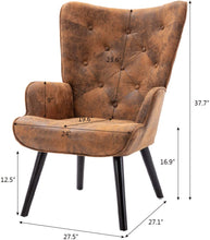 Load image into Gallery viewer, Cognac Brown Wingback Accent Chair - STYLE LOFT HOME
