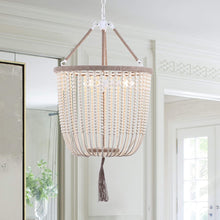 Load image into Gallery viewer, 3-light Beaded Adjustable Hanging Pendant Light Fixture with Tassel - STYLE LOFT HOME
