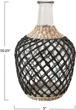 Load image into Gallery viewer, Rattan Natural &amp; Black Vase, Seagrass Weave Decanter - STYLE LOFT HOME
