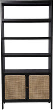 Load image into Gallery viewer, Natural Cane Rattan and Black Bookshelf - STYLE LOFT HOME
