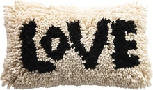 Load image into Gallery viewer, Woven Wool Shag Lumbar Love, Black &amp; Cream Color Pillow - STYLE LOFT HOME
