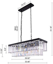 Load image into Gallery viewer, 9-Light Crystal Chandelier 34.5 inch, Contemporary Modern Chandeliers
