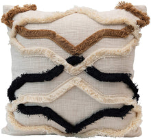 Load image into Gallery viewer, Cotton Lumbar Appliqued Fringe Pattern, Multi Color Pillow - STYLE LOFT HOME
