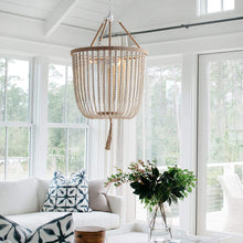 Load image into Gallery viewer, 3-light Beaded Adjustable Hanging Pendant Light Fixture with Tassel - STYLE LOFT HOME
