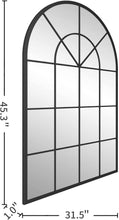 Load image into Gallery viewer, Arched Window Finished Metal Mirror - 31.5&quot;×45&quot; Wall Mirror Black Frame Window Pane Decoration for Living Room Entryway
