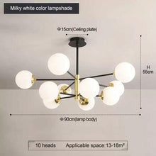 Load image into Gallery viewer, Black/Gold modern Retro LED glass ball Chandelier, Cluster Glass round lights
