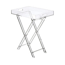 Load image into Gallery viewer, Clear Modern Furniture Acrylic Side Folding Tray End Table
