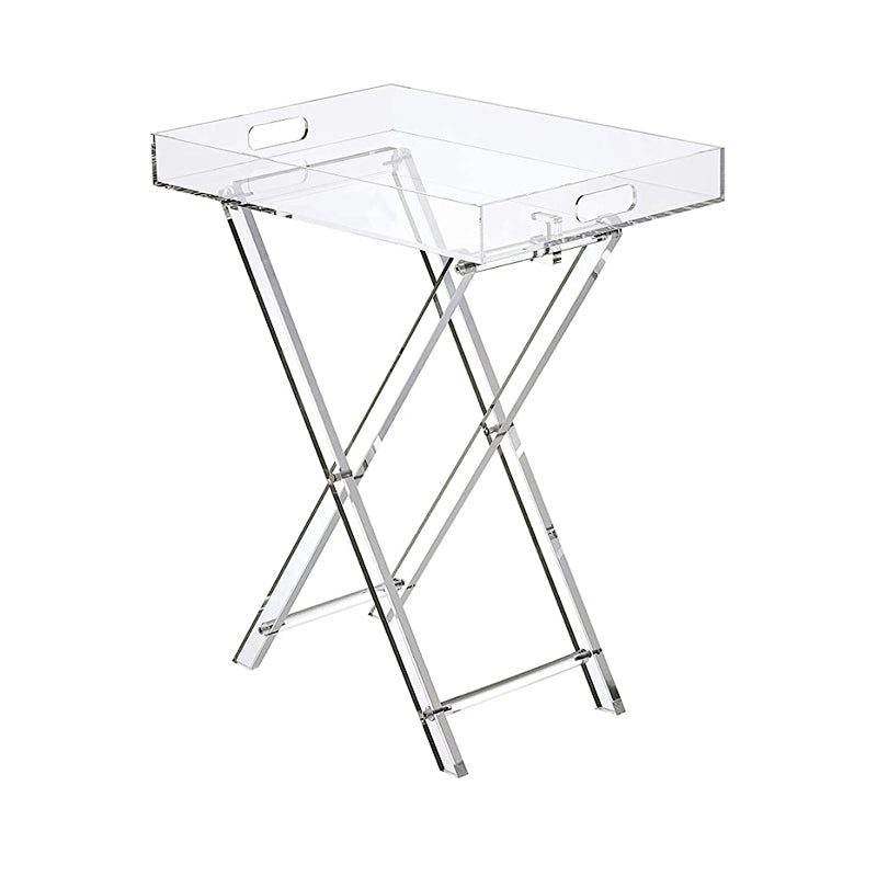 Clear Modern Furniture Acrylic Side Folding Tray End Table