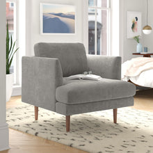 Load image into Gallery viewer, Gray Velvet Arm Chair, Accent Chair - STYLE LOFT HOME
