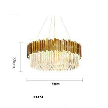 Load image into Gallery viewer, LED Postmodern Round Golden Stainless Steel Crystal Chandelier Lighting Lustre Suspension Luminaire Lampen For Dinning Room
