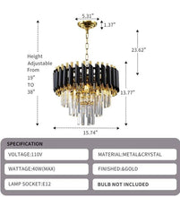 Load image into Gallery viewer, Modern Chandelier gold and Crystal
