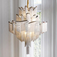 Load image into Gallery viewer, Modern Contemporary Chandelier 8 Lights Island Aluminum Chain Pendant Ceiling Lighting
