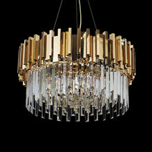 Load image into Gallery viewer, Modern Crystal Chandelier Lighting, Crystal and Gold, 23.6in x 11.1 inches
