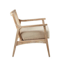 Load image into Gallery viewer, Modern Farmhouse Wood Armchair with Cane Inset Back
