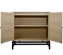 Load image into Gallery viewer, Natural 2 Door Cabinet with Rattan Elements Storage Cabinet 2-Tier Storage Shelf
