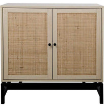 Load image into Gallery viewer, Natural 2 Door Cabinet with Rattan Elements Storage Cabinet 2-Tier Storage Shelf
