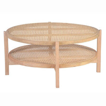 Load image into Gallery viewer, Natural Cane Coffee Table with Solid Wood, Rattan coffee table, Cane living room furniture
