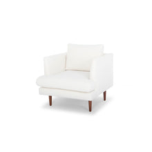 Load image into Gallery viewer, White Upholstered Arm Chair, Accent Chair - STYLE LOFT HOME
