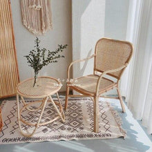 Load image into Gallery viewer, Rattan Armchair Dining Chair Handmade Real Rattan Simple Rattan Chair
