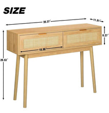 Load image into Gallery viewer, Rattan Cane Accent Table with storage drawers, entry table, sofa table, side table
