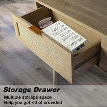 Load image into Gallery viewer, Rattan Cane Accent Table with storage drawers, entry table, sofa table, side table
