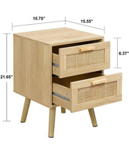 Load image into Gallery viewer, Rattan Cane Side Table, accent table, nightstand
