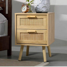 Load image into Gallery viewer, Rattan Cane Side Table, accent table, nightstand
