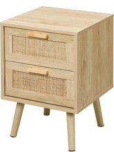 Load image into Gallery viewer, Rattan Cane Side Table, accent table, nightstand
