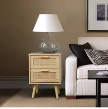 Load image into Gallery viewer, Rattan Cane Side Table, accent table, nightstand
