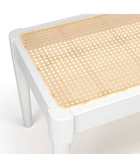 Load image into Gallery viewer, Rattan Cane solid wood bench, available in Natural or White
