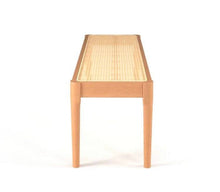 Load image into Gallery viewer, Rattan Cane solid wood bench, available in Natural or White
