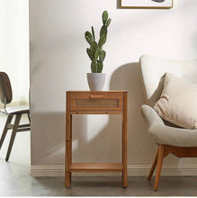 Load image into Gallery viewer, Rattan Nightstand, accent table, side table.
