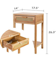 Load image into Gallery viewer, Rattan Nightstand, accent table, side table.
