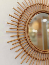 Load image into Gallery viewer, Rattan Sun Round Mirror, circular Accent Mirror, 60 cm
