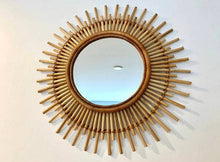 Load image into Gallery viewer, Rattan Sun Round Mirror, circular Accent Mirror, 60 cm
