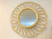 Load image into Gallery viewer, Rattan flower Round Mirror, circular Accent Mirror, 60 cm
