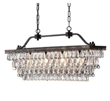 Load image into Gallery viewer, Rectangle chandelier lighting, farmhouse, French, glam lighting
