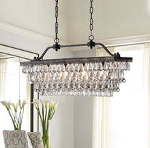 Load image into Gallery viewer, Rectangle chandelier lighting, farmhouse, French, glam lighting
