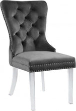 Load image into Gallery viewer, Velvet Dining Chair, Chair with Nail Head detail, Chair with Acrylic Leg
