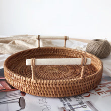 Load image into Gallery viewer, Decorative Rattan Storage Tray With Handles
