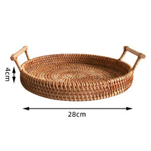 Load image into Gallery viewer, Decorative Rattan Storage Tray With Handles
