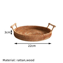 Load image into Gallery viewer, Decorative Rattan Storage Tray With Handles
