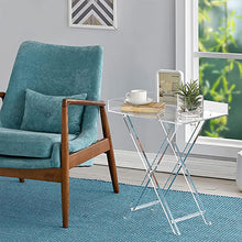 Load image into Gallery viewer, Clear Modern Furniture Acrylic Side Folding Tray End Table
