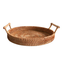 Load image into Gallery viewer, Decorative Rattan Storage Tray With Handles
